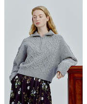 アランブークレーハーフジップニットプルオーバー