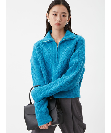 アランブークレーハーフジップニットプルオーバー