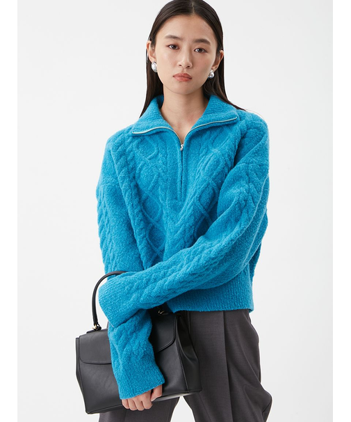 アランブークレーハーフジップニットプルオーバー