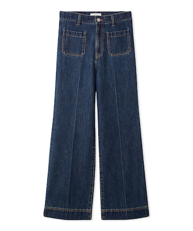 パッチポケットデザインシガレットデニムパンツ