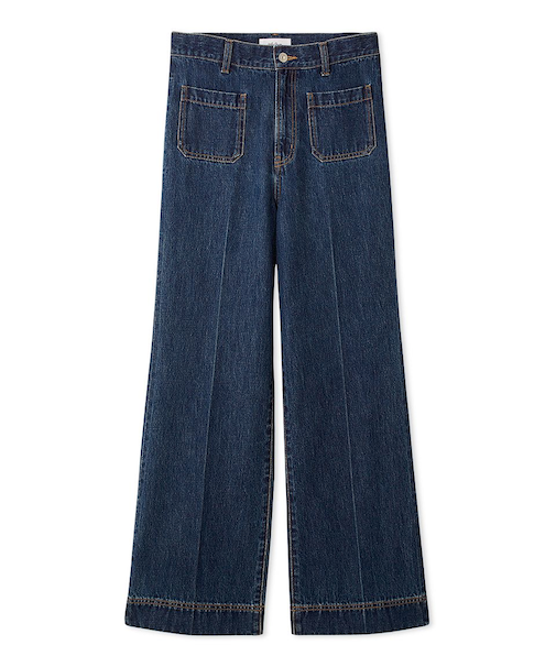 パッチポケットデザインシガレットデニムパンツ