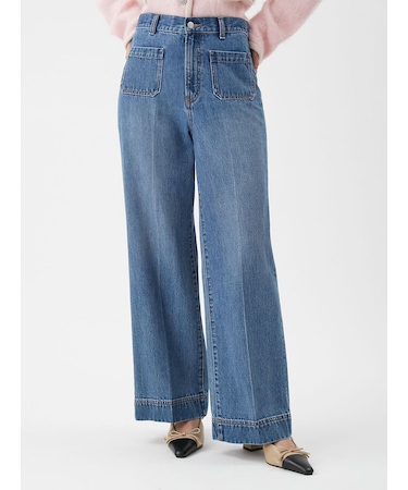 パッチポケットデザインシガレットデニムパンツ