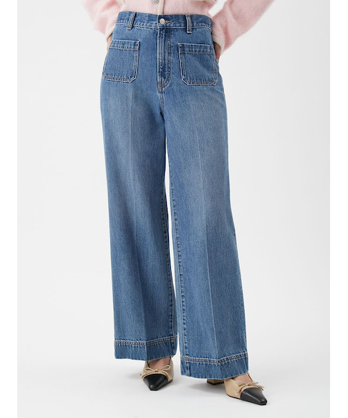 パッチポケットデザインシガレットデニムパンツ