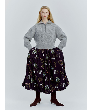 ボタニカルプリントバルーンスカート