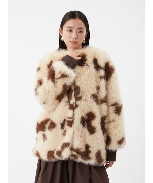 マルチマテリアルノーカラーファーコート｜ミラオーウェンの通販