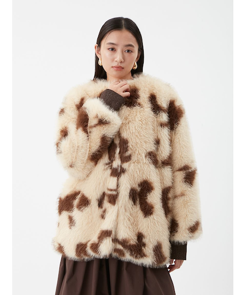 マルチマテリアルノーカラーファーコート