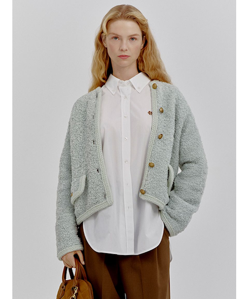 金釦テディラメニットジャケット