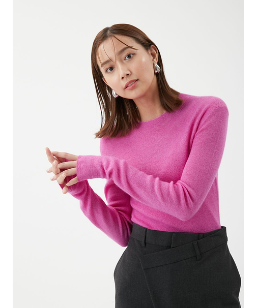 モヘヤ混ラメリブニットプルオーバー