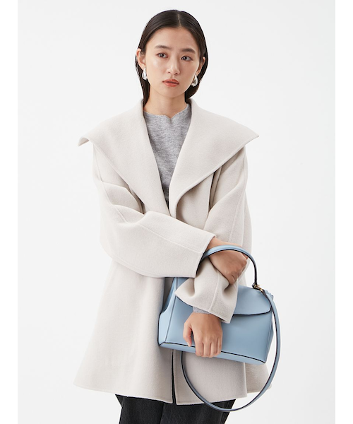 共ベルト付きビックカラーミディ丈コート｜ミラオーウェンの通販