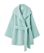 共ベルト付きビックカラーミディ丈コート