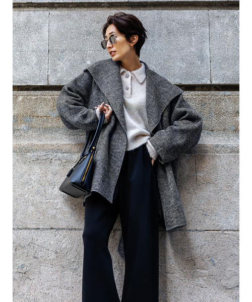 新作完売品　　共ベルト付きビックカラーミディコート　新品未使用 共ベルト付きビックカラーミディ丈コート｜ミラオーウェンの通販