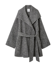 共ベルト付きビックカラーミディ丈コート