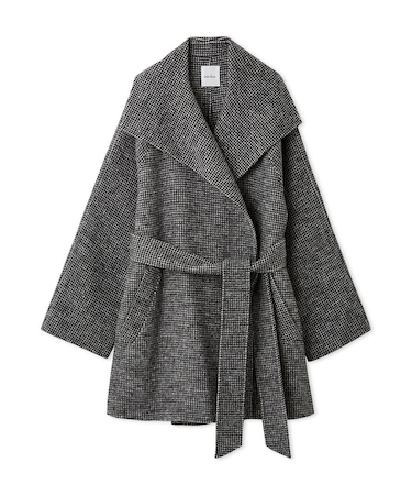 共ベルト付きビックカラーミディ丈コート