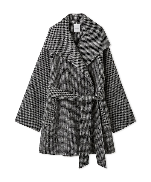 共ベルト付きビックカラーミディ丈コート