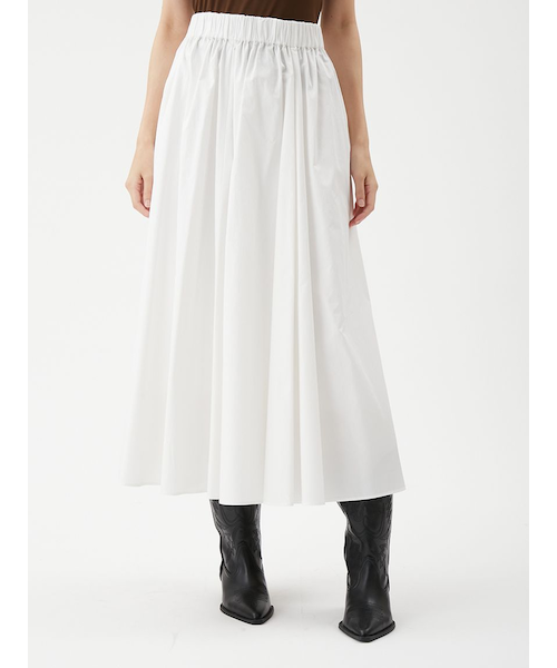 DECEMBER ホワイトスカート ウエストゴム 00サイズあり】ウエストゴムギャザーマキシスカート｜ミラオーウェンの