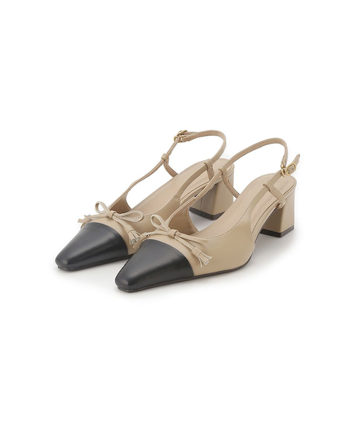 リボンスリングパンプス