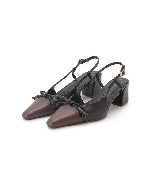 リボンスリングパンプス