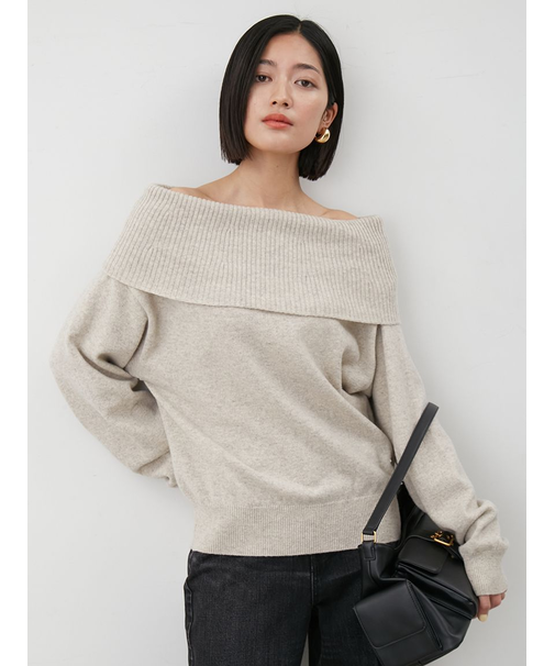 ピュアウールルーズ2wayオフショルニット