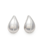 メタルラインストーンドロップイヤリング