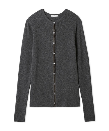 ベロアリブニットカーディガン