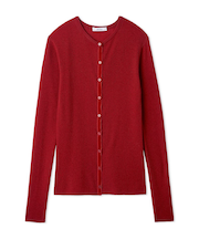 ベロアリブニットカーディガン