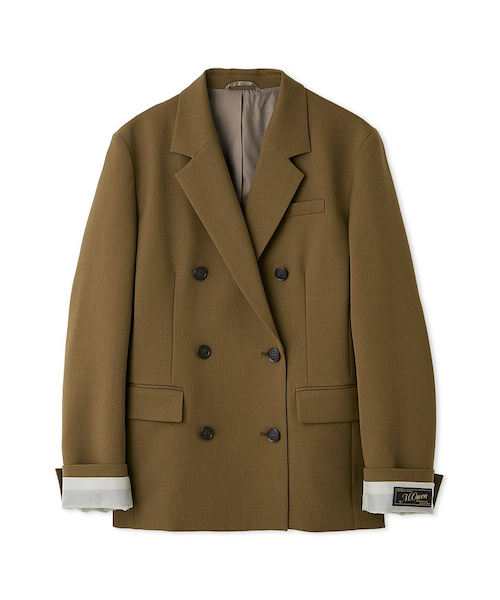 即完！【ミラオーウェン】ダブルブレストジャケット セットアップ対応】ターンバックダブルブレストジャケット｜ミラ