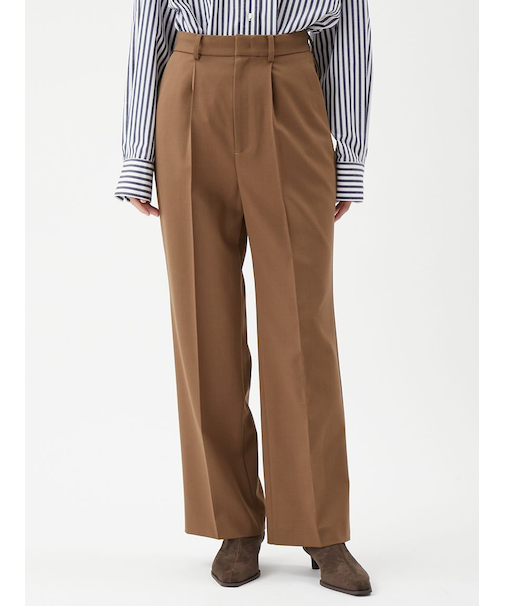 【セットアップ対応】ワンタックストレートスーツパンツ