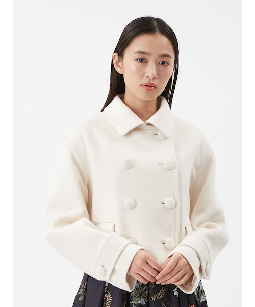 ウールカシミヤショート丈ピーコート｜ミラオーウェンの通販｜&mall