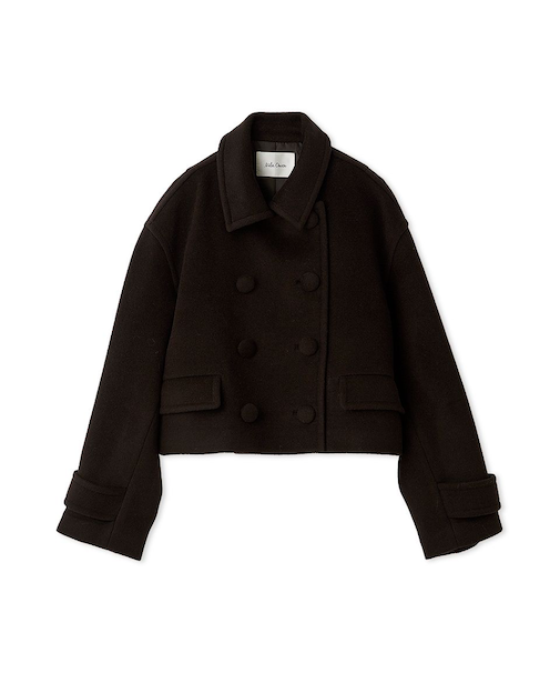 ウールカシミヤショート丈ピーコート