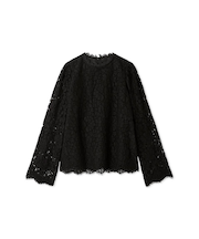 スタンドカラーレースブラウス