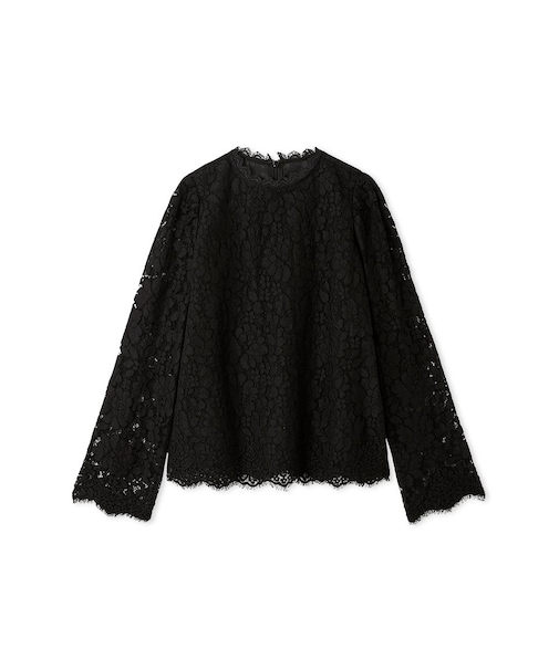 スタンドカラーレースブラウス