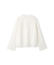 スタンドカラーレースブラウス