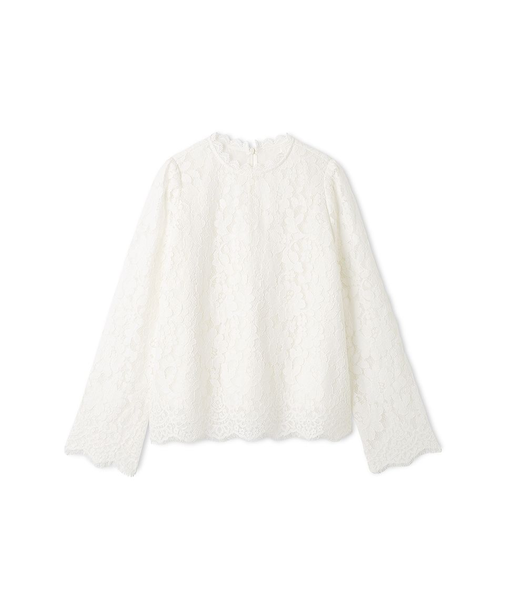 スタンドカラーレースブラウス