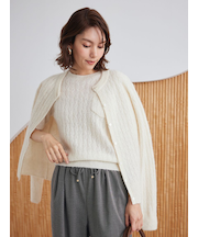 シアーケーブルアンサンブルカーディガン