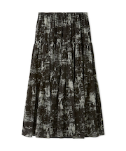 ティアードアンティークプリントスカート