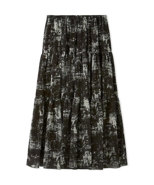 ティアードアンティークプリントスカート