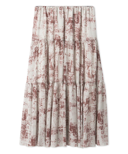 ティアードアンティークプリントスカート