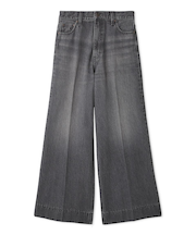 ヘムデザインセミフレアデニムパンツ