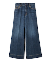 ヘムデザインセミフレアデニムパンツ