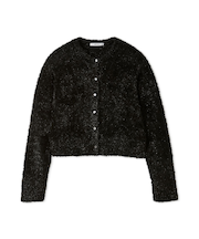 クルーネックシャギーニットカーデ