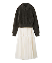 【セットアイテム】衿付きニットティアードスカートコーデSET