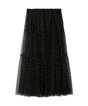 ティアードチュールラインストーンスカート