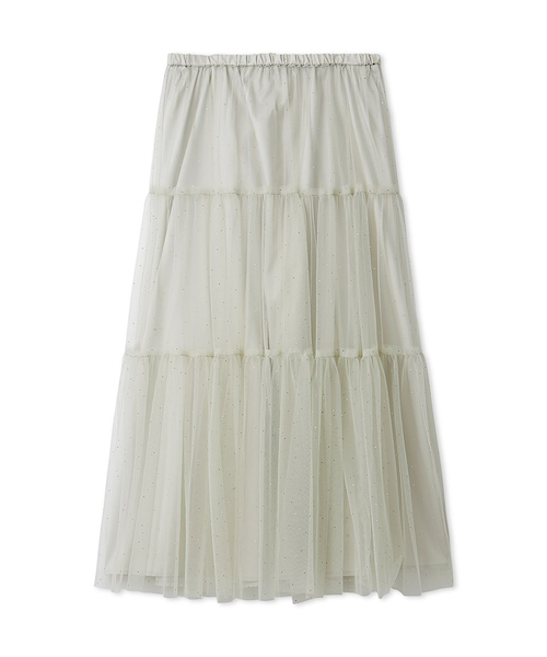 ティアードチュールラインストーンスカート｜ミラオーウェンの通販