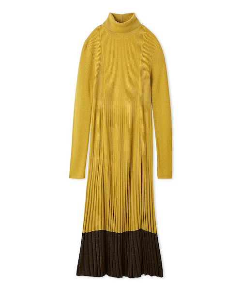 ドゥロワー タートルネック リブニット ワンピース ロング ブラック Mila Owen（ミラオーウェン）の「タートルネックロングリブニット