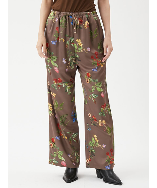 ボタニカル柄ウエストゴムイージーパンツ