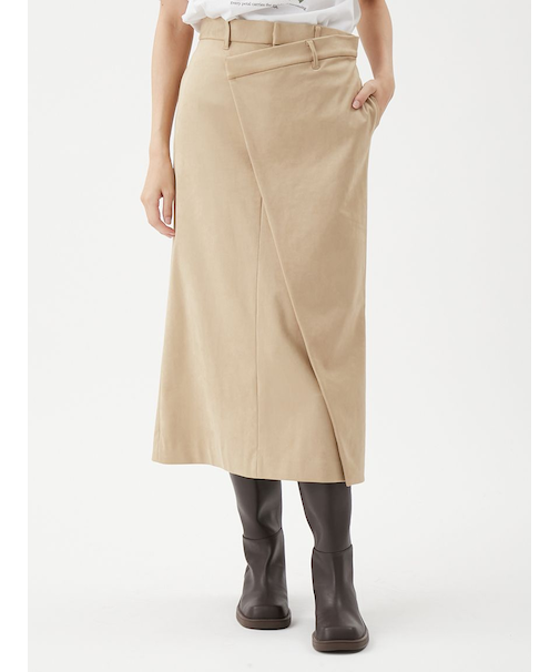 【セットアップ対応】スウェードアシメストレートスカート