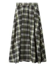 シャギーチェックタックマキシスカート