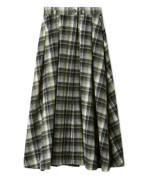 シャギーチェックタックマキシスカート