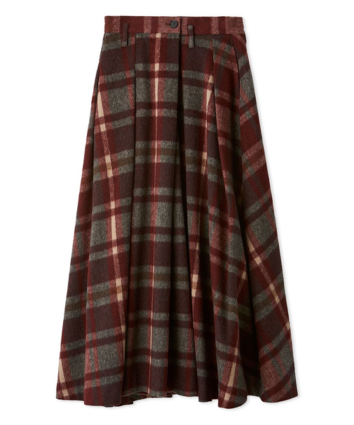 シャギーチェックタックマキシスカート