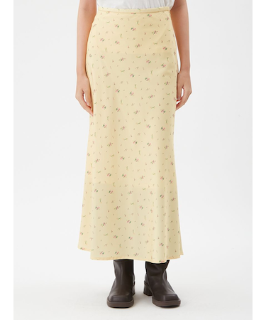 小花柄プリントナロースカート